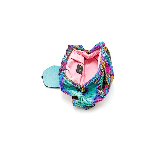 Multicolor Snakeskin Pattern Clutch - Picture 8 of 8